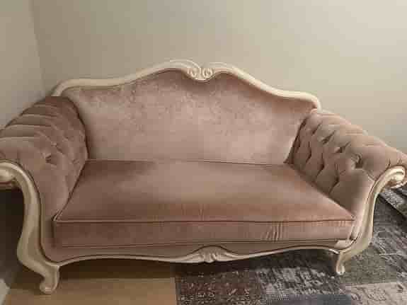 Schesterfield soffa i rosa