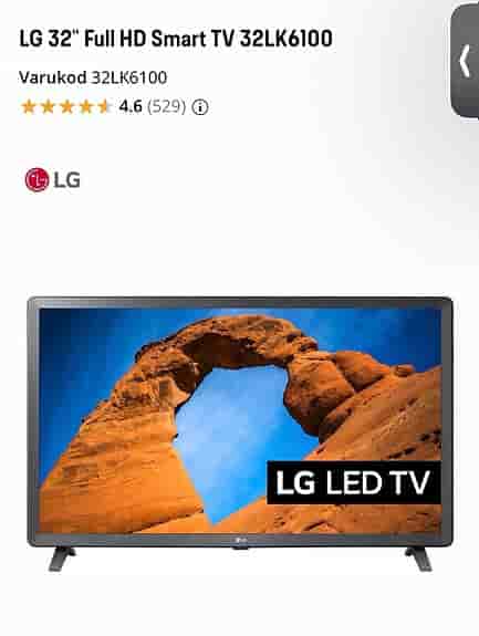 LG 32" Full HD Smart TV 32LK6100 energiklass A