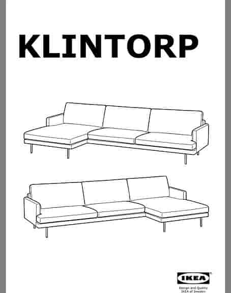 IKEA KLINTORP 4-sitssoffa – grå