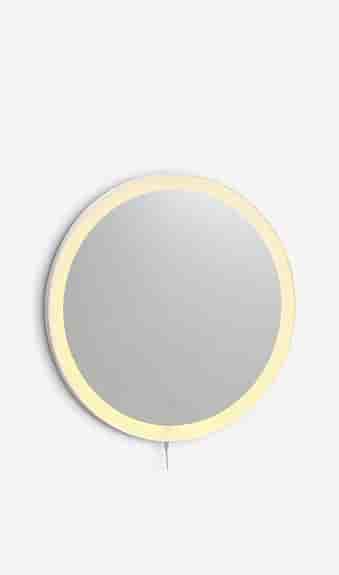 Jysk runt spegel med LED-belysning