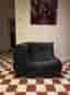 Black Leather Corner Togo Lounge Chair by Michel Ducaroy for Ligne Roset