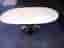 Soffbord ovalt vitt med kromad fot