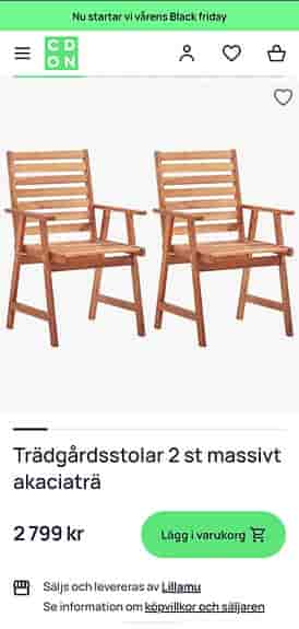 Oanvända Trädgårdsstolar i massivt trä