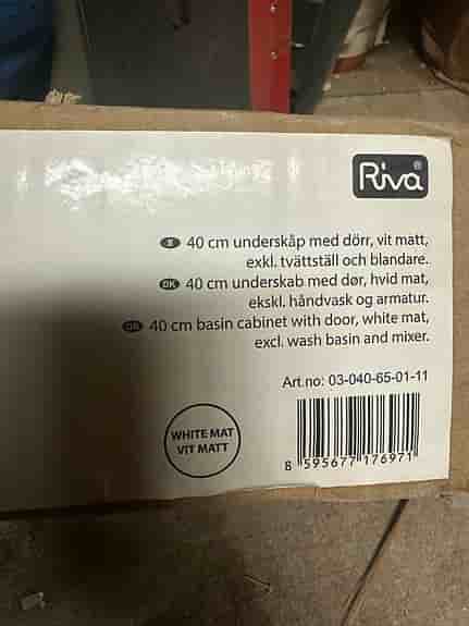 Riva Camden underskåp badrum 40 cm vit matt