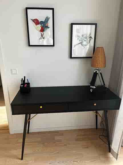 Skrivbord 'Lux' - Svart/Mässing