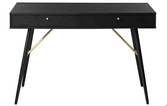 Skrivbord 'Lux' - Svart/Mässing