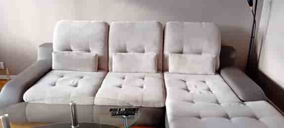BÄDDSOFFA Beige Tyg, soft/läderimittation, 04 elefant/DI. Höger