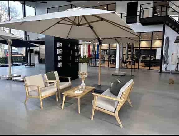 Platinum hängparasoll T2 Challenger teak/champagne