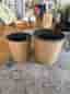 Krukor set 2 st beige plast rottinglook