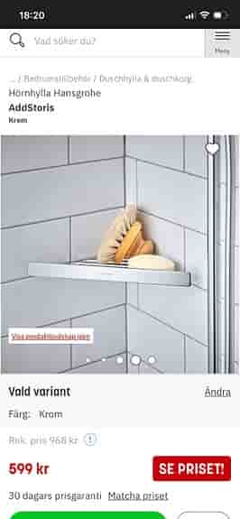 Hansgrohe hörnhylla duschhylla krom