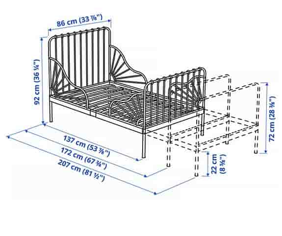 IKEA barnsäng vit metall