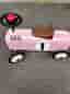 STOY gåbil / sparkbil retro rosa