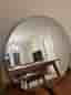 Rund spegel med svart ram 80 cm i diameter