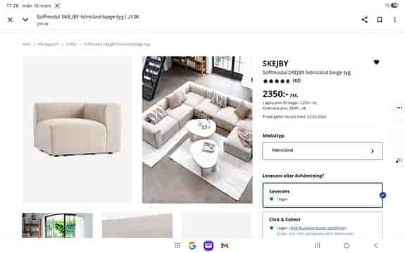SKEJBY soffmodul hörn/änd från Jysk