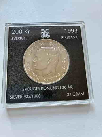 Sveriges riksbank 200 kr minnesmynt silver 925/1000 27 g 1993