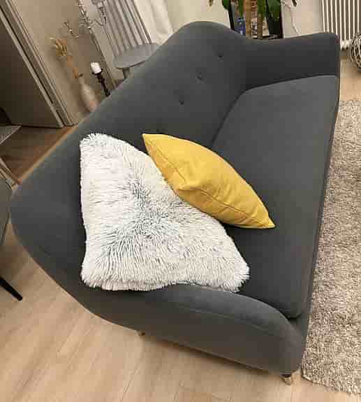 Soffa 2,5-sits mörkgrått tyg