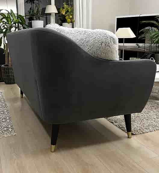 Soffa 2,5-sits mörkgrått tyg