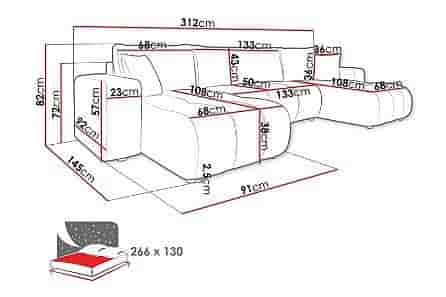 Big U-shaped Bed Sofa (Superb condition)