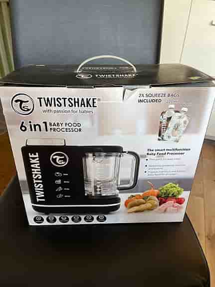 Twistshake 6-in-1 baby matberedare svart.