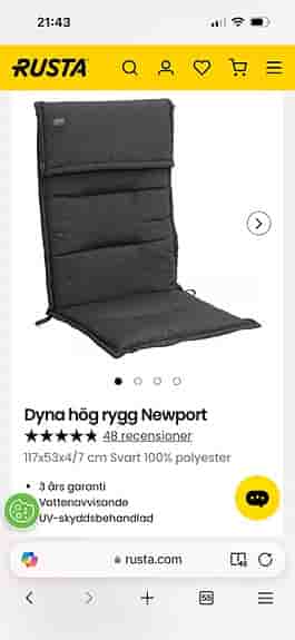 4 st Newport Ashby Garden stolsdynor hög rygg 117x53x5,7 cm grå