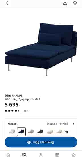 SÖDERHAMN schäslong – mörkblå