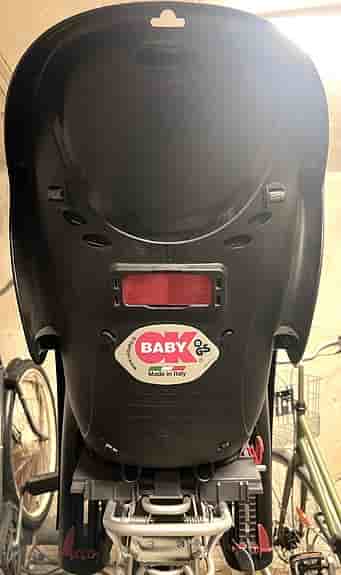 Baby Ok cykelsits / Barnsit svart grå med fäste