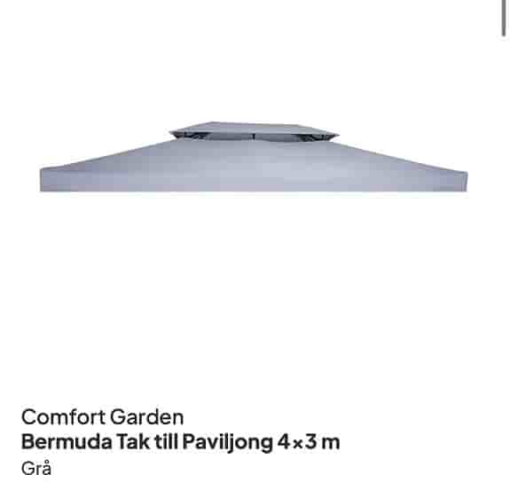 Paviljongtak med väggar, färg grå.
