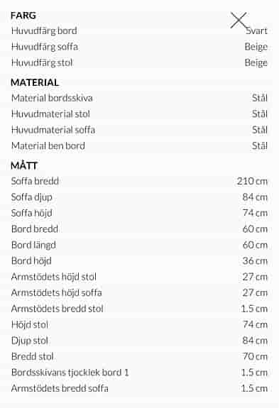 loungeset utemöbler i beige/svart