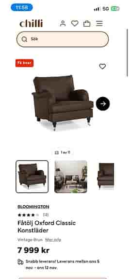 Soffa/2 fåtöljer/2 fotpallar/soffgrupp