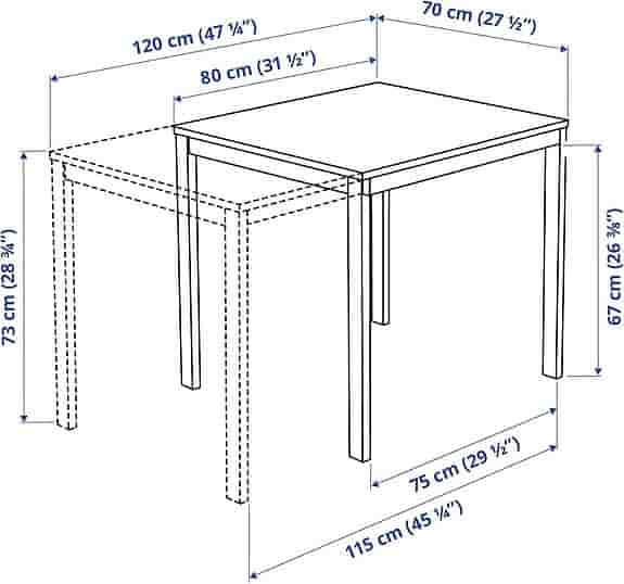 Vangsta matbord utdragbart 80-120 cm