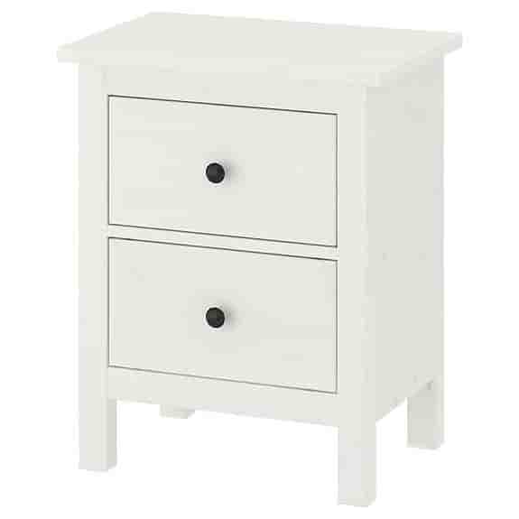 HEMNES Byrå med 2 lådor + Glasskiva  (Två byråer säljs tillsammans)