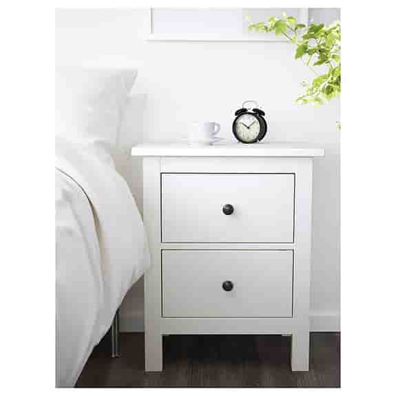 HEMNES Byrå med 2 lådor + Glasskiva  (Två byråer säljs tillsammans)