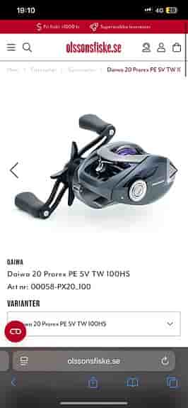 Daiwa 20 prorex PE SV TW 100HS Fiskespö