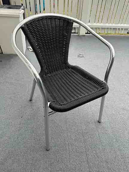 Utestol Alu-Bistro stol fiberrrotting svart aluminium