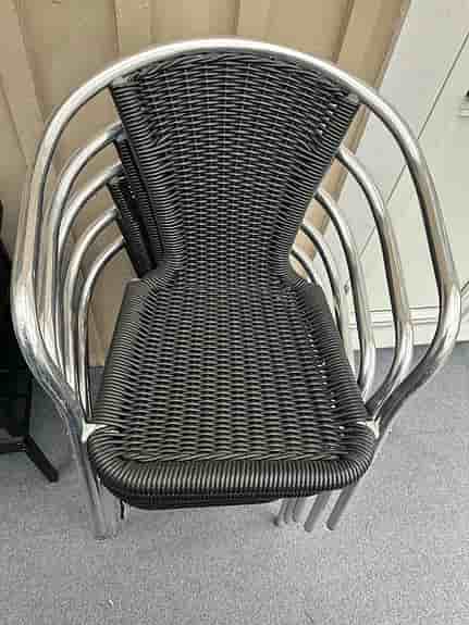 Utestol Alu-Bistro stol fiberrrotting svart aluminium