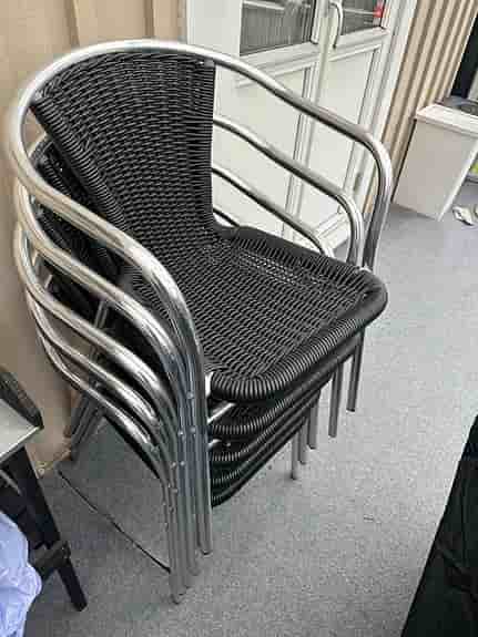 Utestol Alu-Bistro stol fiberrrotting svart aluminium