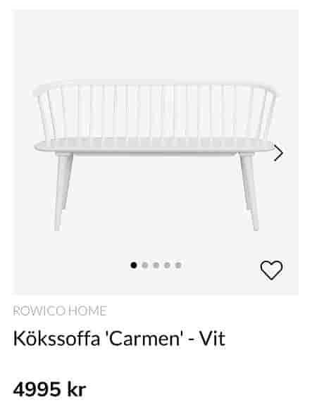 Rowico Home Carmen kökssoffa vit