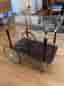 Serveringsvagn glas och metall brun
