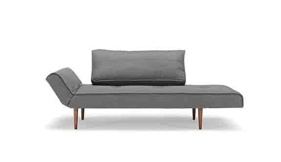 Innovation-Zeal sofa bed mörkgrå med ben i valnöt