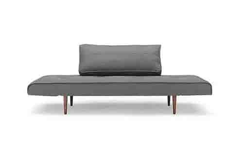 Innovation-Zeal sofa bed mörkgrå med ben i valnöt