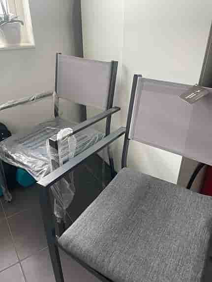 Venture Home utestol grå textil med dynor