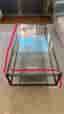 Soffbord glas metall 160x60 cm