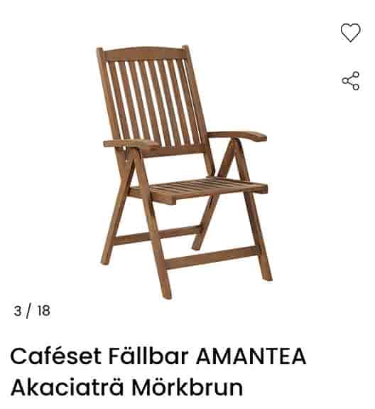 Rejäla trädgårdsmöbler 2 stolar 1 bord