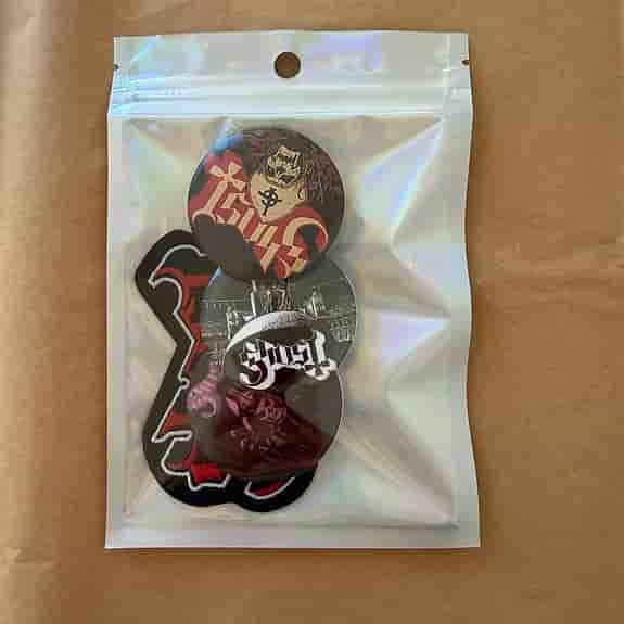 Ghost pins och tygmärke set
