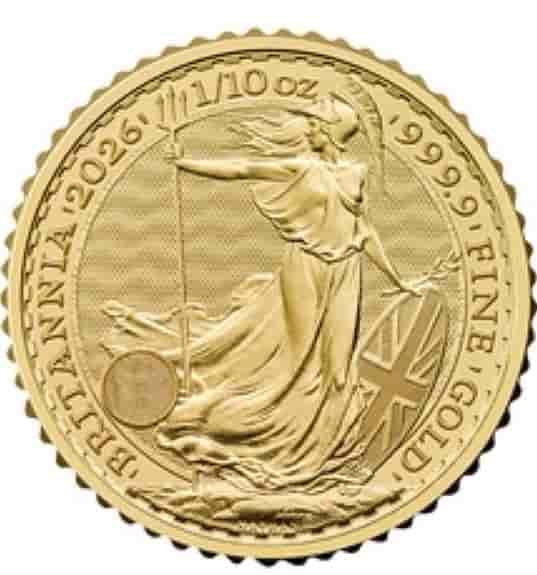 Britannia guldmynt 1/10 oz 2026