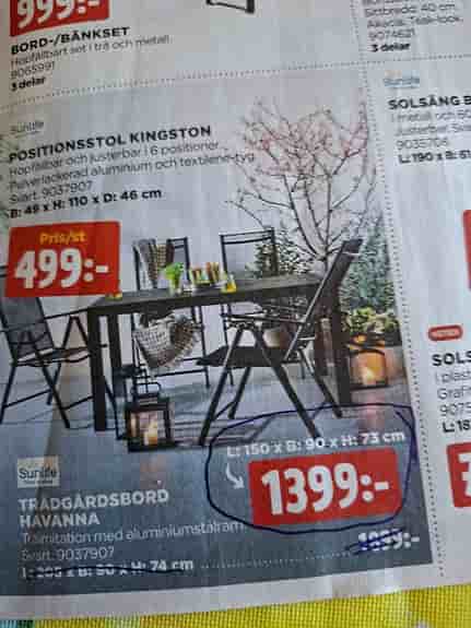 Trädgårdsbord Havanna utebord rektangulärt aluminium komposit trälook