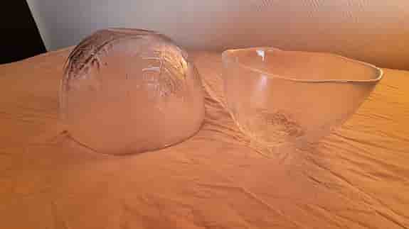 ✨ 2 st retro glasskålar med lövdekor – fint skick! ✨