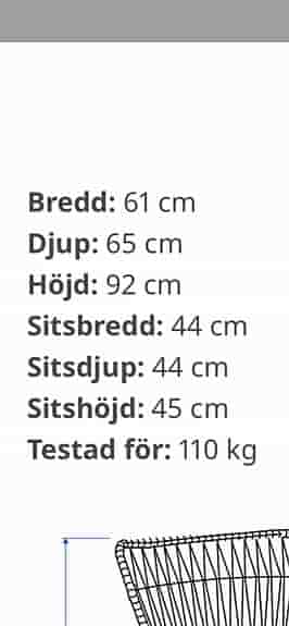 Utemöbel stolar svart konstrotting med grå dynor