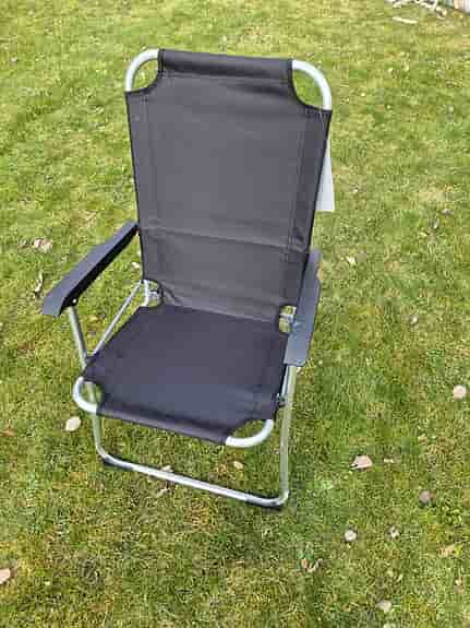 Campingstol aluminium svart