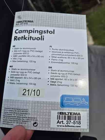 Campingstol aluminium svart